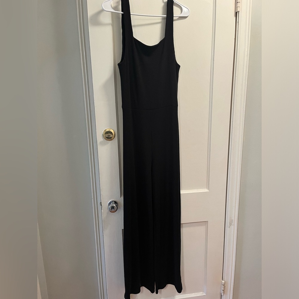 NWT Black ribbed knit tank jumpsuit